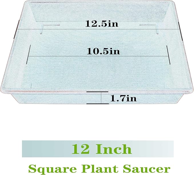 NIMYAU Square Plant Saucer 12 Inch 5 Pack, Plant Stand Plant Trays for Pots Heavy Duty Plastic Plant Saucers for Indoors Outdoors, Flower Pot No Holes Terracotta Plant Lover Gardening Gifts