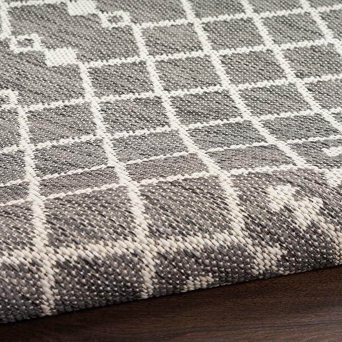 Nourison Home Positano Charcoal 8' x 10' Area Rug - Easy Clean, Non Shedding, Bed Room, Living Room, Dining Room, Kitchen (8' x 10')