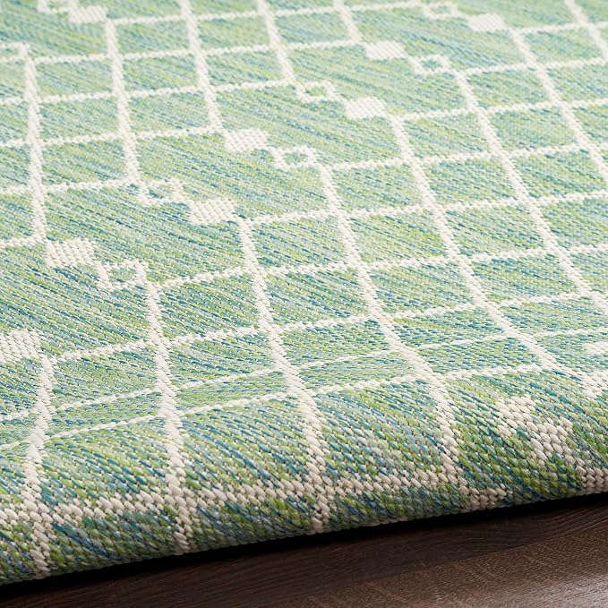 Nourison Home Positano Blue Green 4' x 6' Area Rug - Easy Clean, Non Shedding, Bed Room, Living Room, Dining Room, Kitchen (4' x 6')
