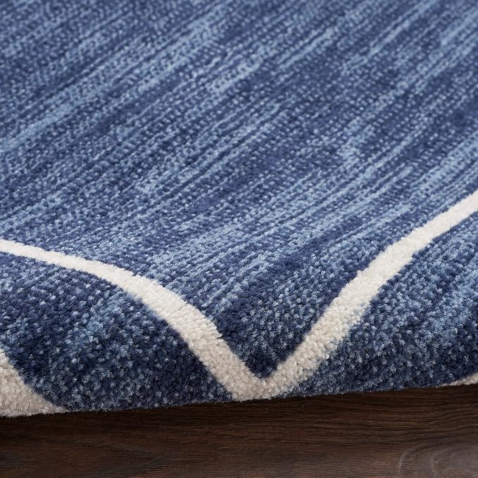 Nourison Home Nourison Essentials Navy/Ivory 5' x Square Area Rug - Easy Clean, Non Shedding, Bed Room, Living Room, Dining Room, Kitchen (5' x Square)