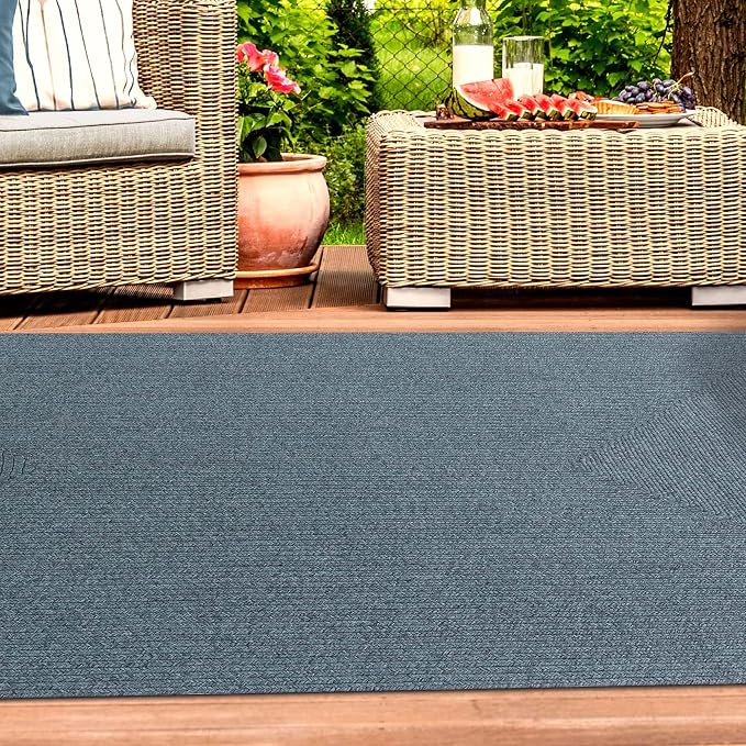 Superior Indoor/ Outdoor Large Area Rug, Reversible Braided Home Floor Decor for Living Room, Kitchen, Entryway, Patio, Front Porch, Deck, Modern, Boho, Farmhouse Style, 3' x 5', Lagoon Breeze