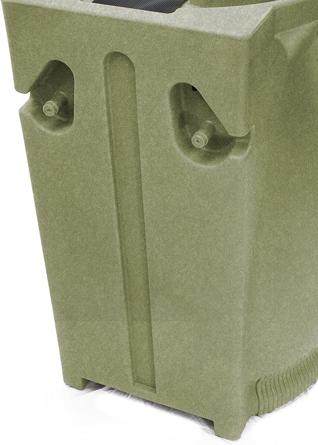 Good Ideas Rain Wizard Plastic Resin Urn, 65 Gallon Rain Barrel with Self-Draining Planter Top and Meshed Screen to Block Debris, Sandstone