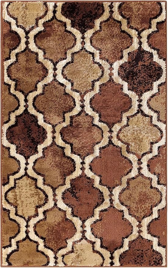 Superior Modern Indoor Area Rug, Non Slip Rug, 8'6"x11'6", Brown | Geometric Design Floor Décor, Easy Care High Traffic Areas Living Dining Room, Bedroom, Office, Entryway, Viking Collection