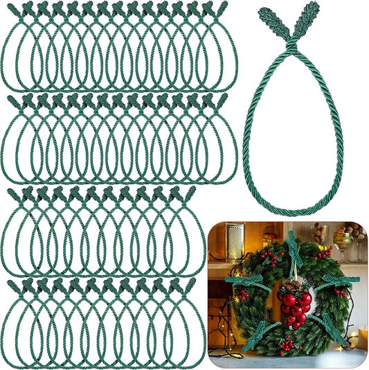 Zhengmy 50 Pcs 20 Inches Christmas Garland Ties Christmas Decorative Twist Ties for Banister Reusable and Flexible Twist for Xmas Home Decorations Holiday Craft Wrapping (Green)