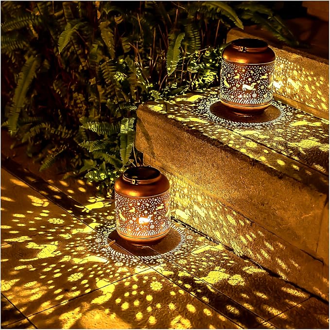 Dachshund Dog Solar Lanterns Outdoor Waterproof Hanging Solar Lights Dog Gifts for Women/Men Metal Decorative LED Lanterns for Garden Decor,Patio,Lawn,Pathway,Yard