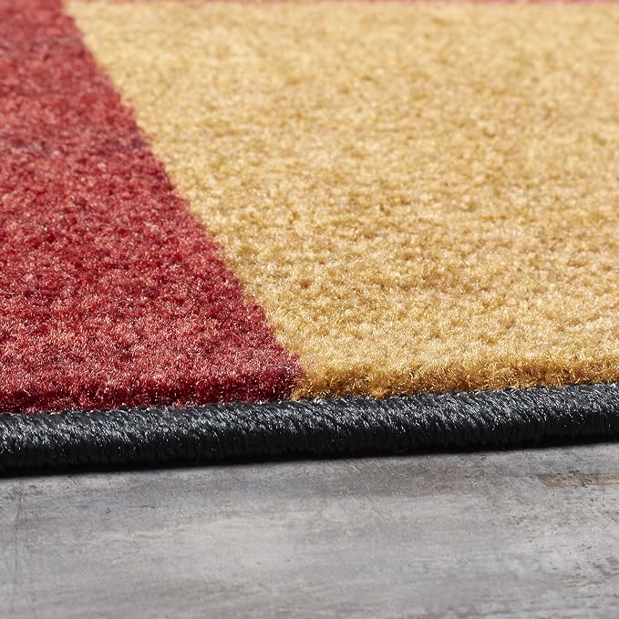 Mohawk Home Alliance Modern Geometric 5' x 8' Area Rug - Red - Perfect for Living Room, Dining Room, Office