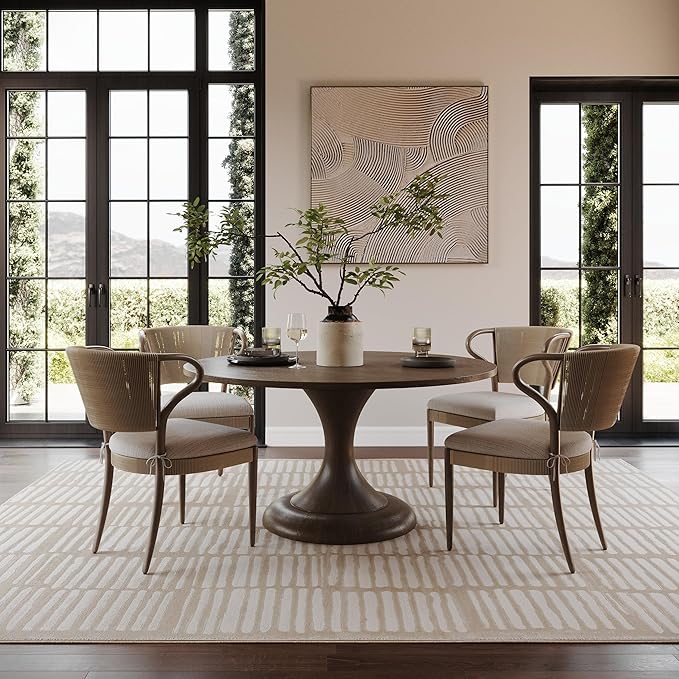 nuLOOM Kailani Cream Geometric Washable Area Rug, 5' x 8' | Nuloom Kailani Geometric 5' x 8' Machine Washable Area Rug for Living Room Bedroom Dining Room, Cream