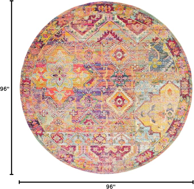 Unique Loom Monterey Collection Area Rug - Aztec (8' Round Multi/Blue)