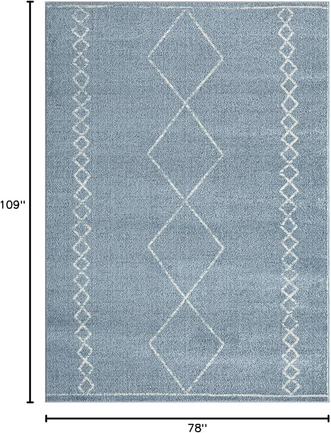 LUXE WEAVERS Daphnes Blue 6x9 Boho Moroccan Geometric Area Rug 2735