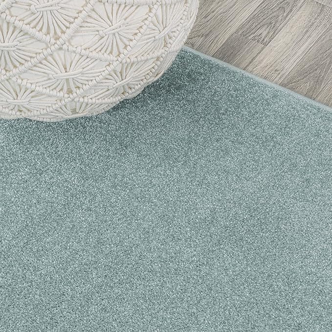 JONATHAN Y Haze Solid Low-Pile Aqua Blue Indoor Area Rug 3x5, Coastal,Bohemian,Minimalist,Classic, Easy-Cleaning for Living Room,Bedroom,Kitchen,Pet Friendly,Non-Shedding (SEU100S-3)