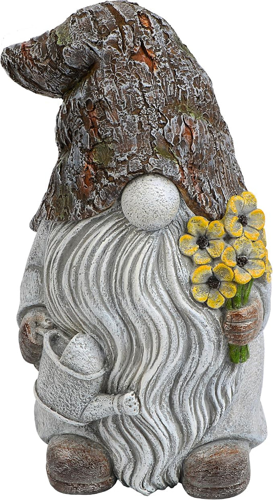 Mood Lab Garden Gnome - Key Hider Gnome Figurine - 9.25 Inch Lawn Statue - for Outdoor or House Decor