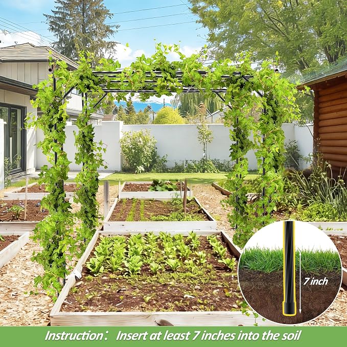 Grape Vine Trellis - Cucumber Trellis Size: 95.7 * 61.6 * 78.5 inches - Large Outdoor Garden Arch Trellis, Used for Outdoor Climbing of Plants, Courtyard and Garden Decoration (Leg spacing 80")