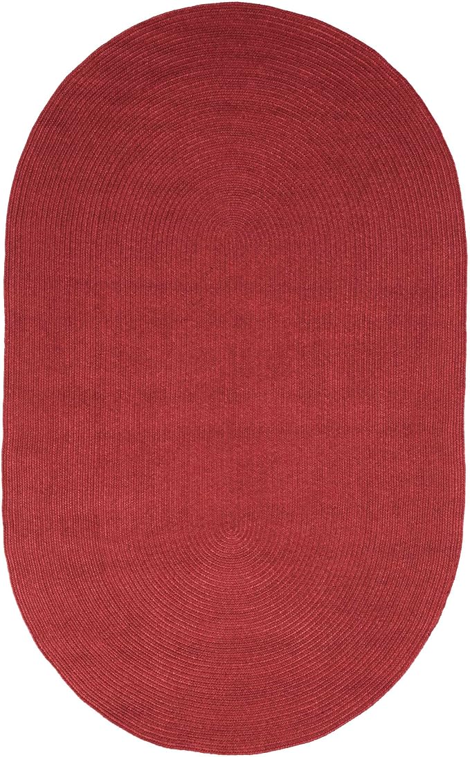 Superior Indoor/Outdoor Area Rug, Reversible Braided Floor Decor for Living Room, Kitchen, Patio, Front Porch, Modern Boho Farmhouse Rugs, Hardwood, Bedroom Accessories, 3' x 5', Burgundy