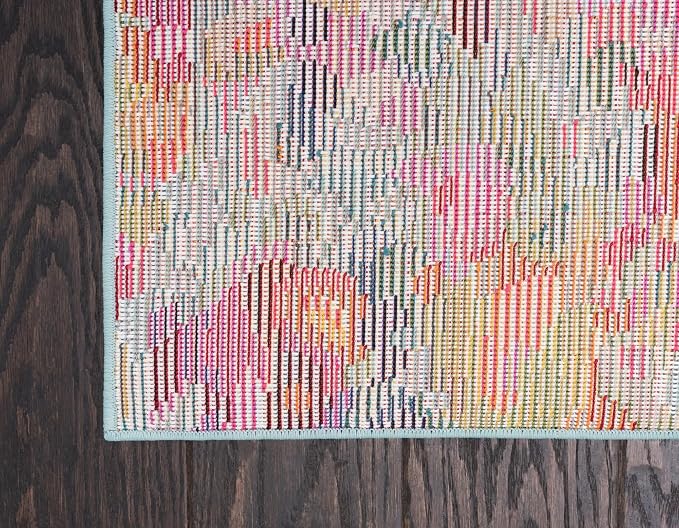Unique Loom Chromatic Collection Area Rug - Champagne (2' 7" x 10' Runner, Multi/ Blue)