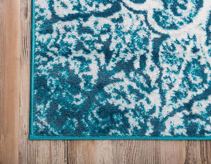 Unique Loom Sofia Collection Area Rug - Grace (5' 1" x 8', Turquoise/ Ivory)