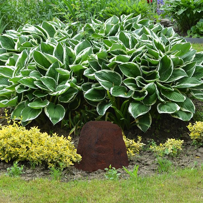 Sunnydaze 11” H Small Faux Landscape Rock Cover - Lightweight Polyresin Fake Rock Well Pump Cover for Outside – Realistic Natural Texture – Brown