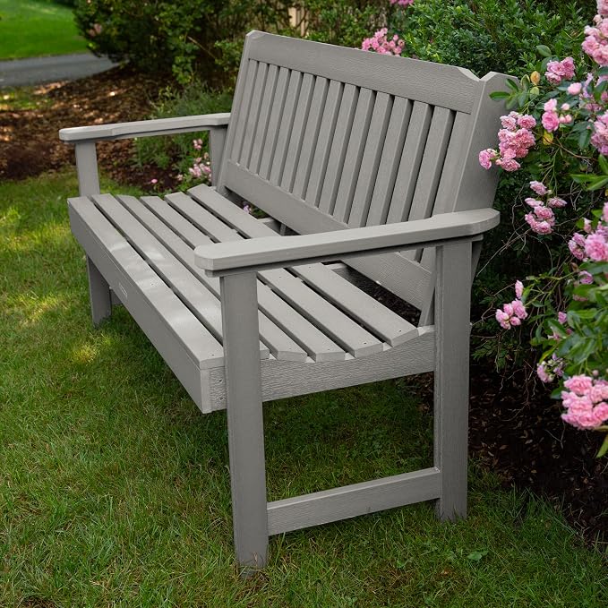 highwood Lehigh Garden Bench, 5 feet, Harbor Gray