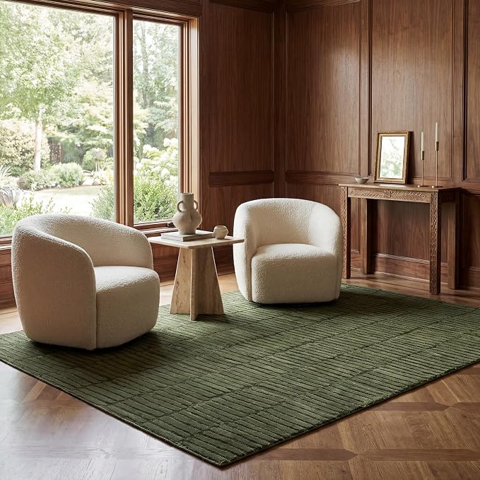 nuLOOM Kailani Green Geometric Washable Area Rug, 3' x 5' | Nuloom Kailani Geometric 3' x 5' Machine Washable Accent Rug for Living Room Bedroom Dining Room Entryway, Green