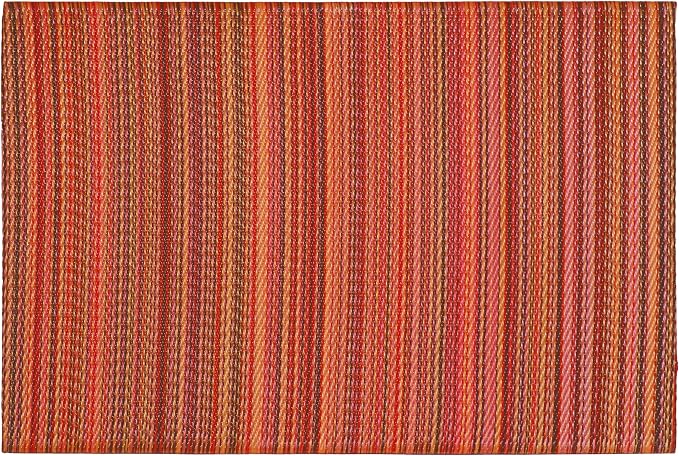 Fab Habitat Striped Non Slip Doormat - Durable, Thin - Recycled Plastic - Entryway, Front Door, Porch, Patio - Cancun Sunset (24" x 36" Non-Slip)