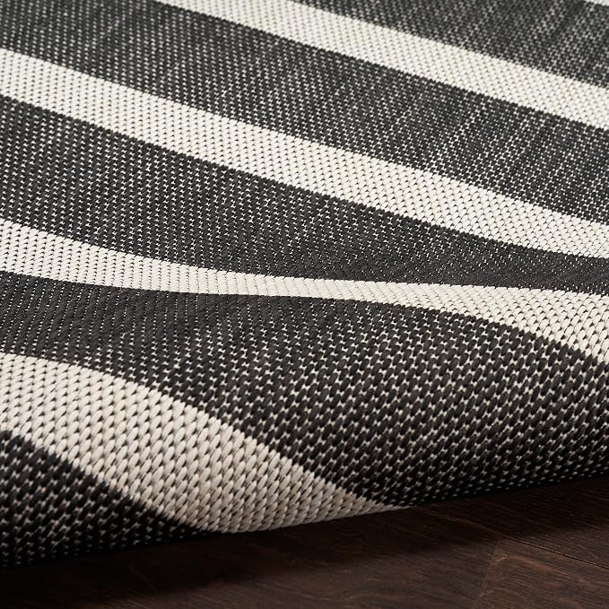 Nourison Home Positano Black Ivory 4' x 6' Area Rug - Easy Clean, Non Shedding, Bed Room, Living Room, Dining Room, Kitchen (4' x 6')
