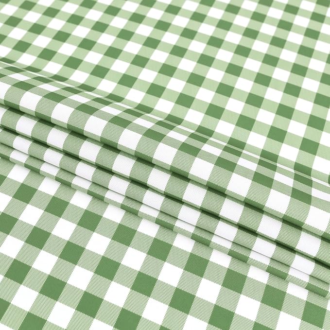 Classic Gingham Tablecloth Fabric - Oblong 58x120 Water Resistant Chequered Pattern Table Cloth for Indoor/Outdoor Use - Tabletop Cover for Birthday, Picnics, Gardens, and Parties