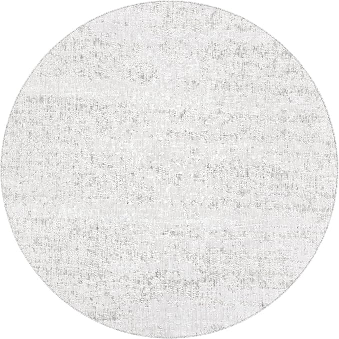 Unique Loom Outdoor Modern Collection Area Rug - Cartago (7' 10" Round Gray/Ivory)