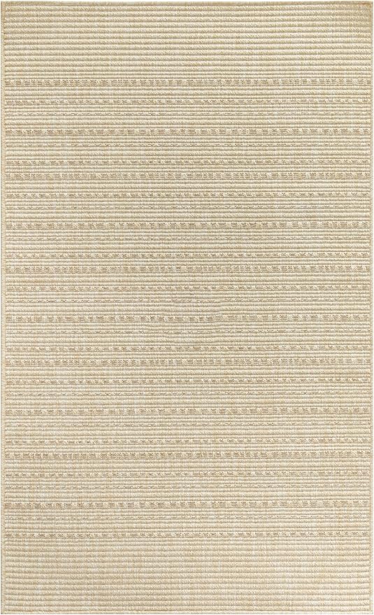 Nourison Home Tulum Cream 3' x 5' Area Rug - Easy Clean, Non Shedding, Bed Room, Living Room, Dining Room, Kitchen (3' x 5')