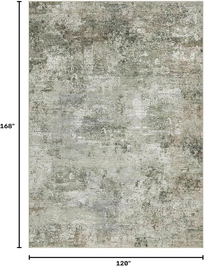 Tortania Area Rug Living Room Rugs - 10x14 Washable Large Soft Neutral Boho Moroccan Bohemian Farmhouse Rug Indoor Floor Carpet for Bedroom Under Dining Table Home Office Decor - Olive Brown