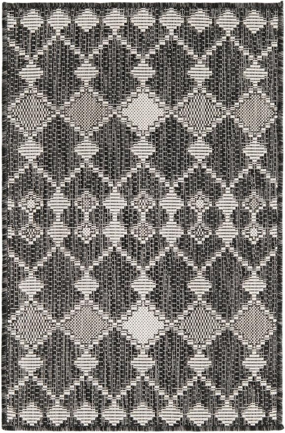Unique Loom Outdoor Trellis Collection Area Rug - Traliccio (2' 2" x 3' 1" Rectangle, Charcoal/ Ivory)