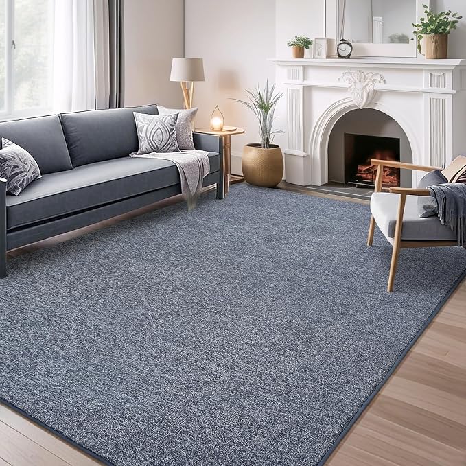 AROGAN 7x10 Area Rugs for Living Room Non Slip Dorm Bedroom Rug, Blue | Modern Area Rugs with Soft Memory Foam, Minimalist Washable Indoor Floor Carpet for Dining Room Office Kids Playroom Decor