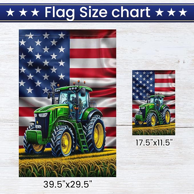FLAGWIX Tractor Garden Flags - Garden Flags for Outside 11.5" x 17.5" - Fall Gifts for Women Men, Fall Decorations for Home, Thanksgiving Gifts for Farmers, Thanksgiving Garden Farm Decor