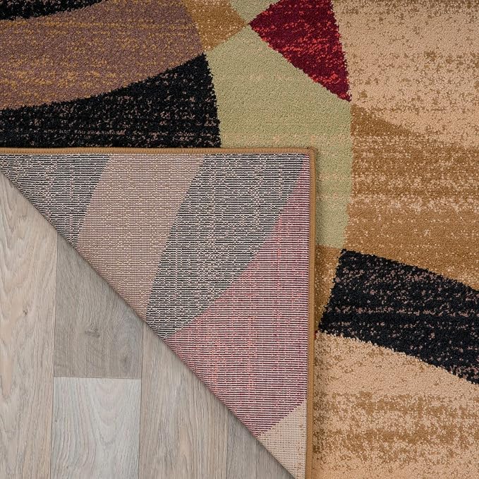 Rugshop Abstract Circles Contemporary High Traffic Area Rug Multi 3'3" x 5' | Rectangular, Size 3'3" x 5', Living Room, Bedroom, Dining Room, Home Office, Kitchen, Entryway, Hallway, Nursery, Kids Room