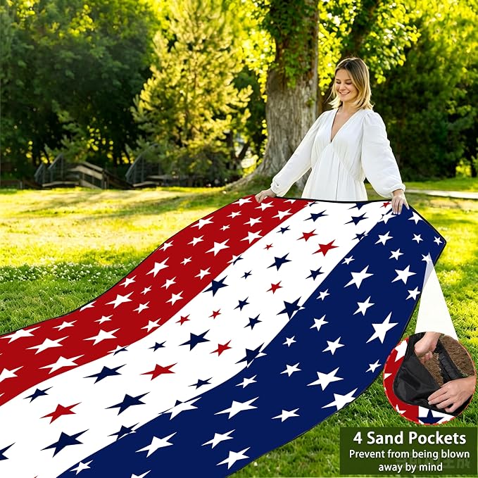 Picnic Blankets Beach Blanket 80" X 80" Extra Large Waterproof Camping Blankets Portable Outdoor Mat 3-Layer Blanket for Beach, Hiking, Park, Music Festival, Grass Lawn,Travel