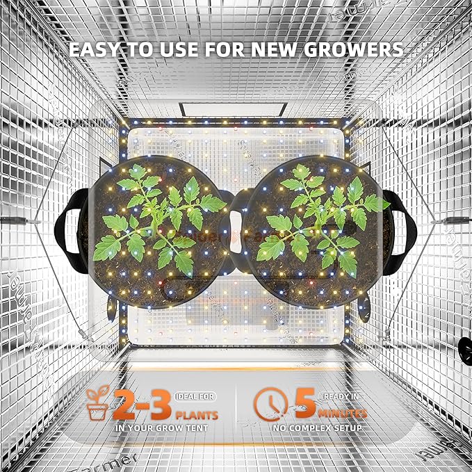 Spider Farmer SF1000-2Pack 200W LED Grow Light for Indoor Plants, Upgraded High Efficiency LEDs, Dimmable Full Spectrum High PPFD, Deep Penetration for Seed Starting/Vegetables/Bloom in 2x4 Grow Tent