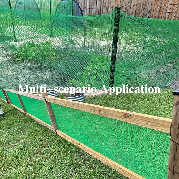 Temporary Fence Plastic Mesh Fencing, 4FT x 100FT Garden Bird Netting Safety Fence Snow Fence, Construction Fencing for Deer, Pet, Rabbits, Chicken, Dogs, Animal Barrier, Green