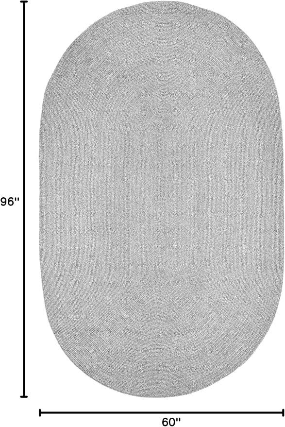 Superior Indoor/Outdoor Area Rug, Reversible Braided Floor Decor for Living Room, Kitchen, Patio, Front Porch, Modern Boho Farmhouse Rugs, Hardwood, Bedroom Accessories, 5' x 8', Slate