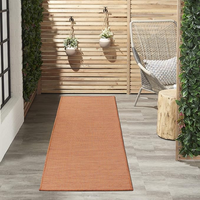 Nourison Home Positano Terracotta 2'2" x 8' Area Rug - Easy Clean, Non Shedding, Bed Room, Living Room, Dining Room, Kitchen (8' Runner)