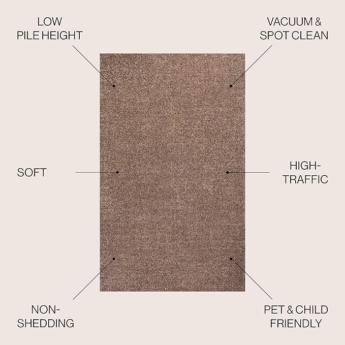 JONATHAN Y Haze Solid Low-Pile Brown Indoor Area Rug 10x14, Coastal,Bohemian,Minimalist,Classic, Easy-Cleaning for Living Room,Bedroom,Kitchen,Pet Friendly,Non-Shedding (SEU100J-14)