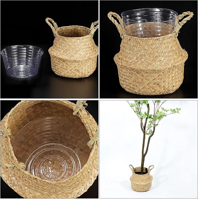 MECCANIXITY Plant Pot Saucer 12 Inch Plastic Round Flower Drip Tray for Indoor Outdoor, Clear Pack of 20