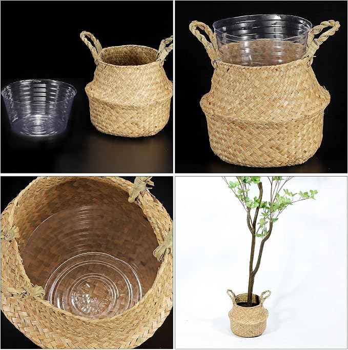 MECCANIXITY Plant Pot Saucer 5 Inch Plastic Round Flower Drip Tray for Indoor Outdoor, Clear Pack of 20