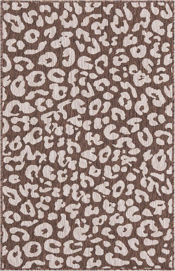Unique Loom Outdoor Safari Collection Area Rug - Leopard (3' x 5' 3" Rectangle, Brown/ Light Brown)