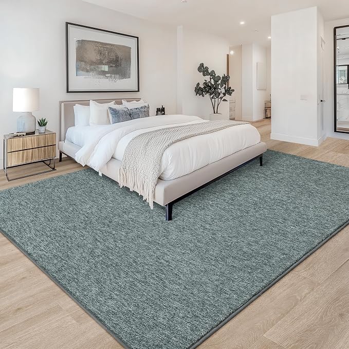 Chicrug Modern 6x9 Memory Foam Area Rugs for Bedroom Living Room | Low-pile Carpet Rug for Kids Playroom, Floor Rug for Bedside Dorm Dining Room Home, Grey and White