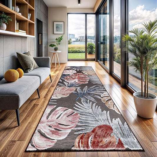 CAMILSON Runner Outdoor Rugs Oriental Retro Traditional Floral Medallion Area Rug 2x7 Non-Shedding Stain Resistant Indoor Carpet for Bathroom Hallway Kitchen Office (2 x 7 / Brown)