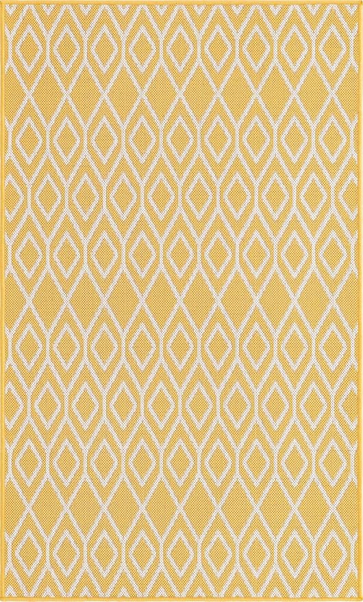 Jill Zarin Outdoor Collection Area Rug - Turks and Caicos (3' 3" x 5' 3" Rectangle Yellow Ivory/Ivory)