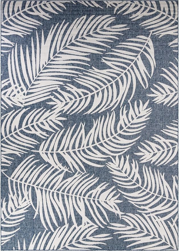 Unique Loom Outdoor Botanical Collection Area Rug - Palm (10' x 14' 1" Rectangle Blue/Navy Blue)