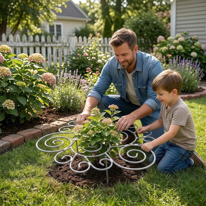2026 New Peony Cages and Supports, Metal Plant Support Ring for Garden, Indoor Pots, Flower Hoop for Upright Growth and Protection (1, L（17.3" x 17.3"）)