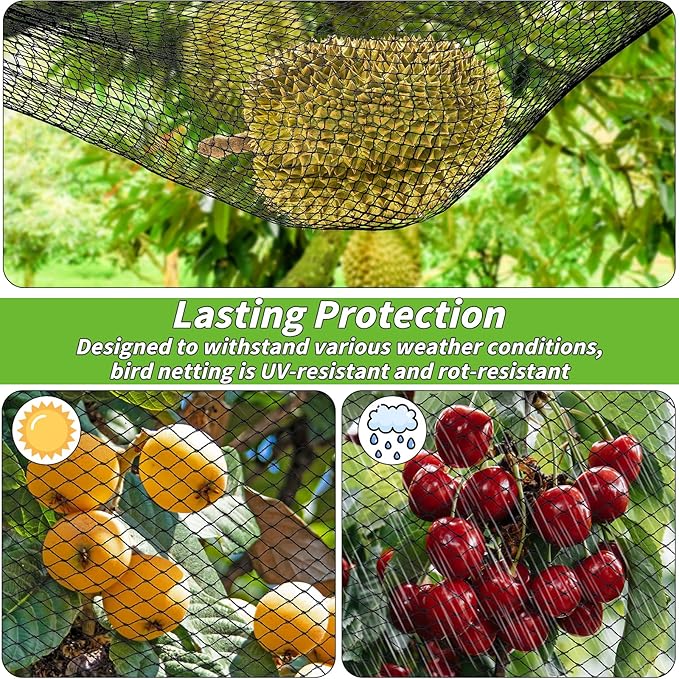 Garden Mesh Netting 20x30 FT Heavy Duty Garden Bird Net Mesh Pest Barrier Reusable Ultra Fine Deer Fence Netting Crops Row Cover Raised Bed Protect Fruits Flower Vegetables from Bird Deer Squirrel