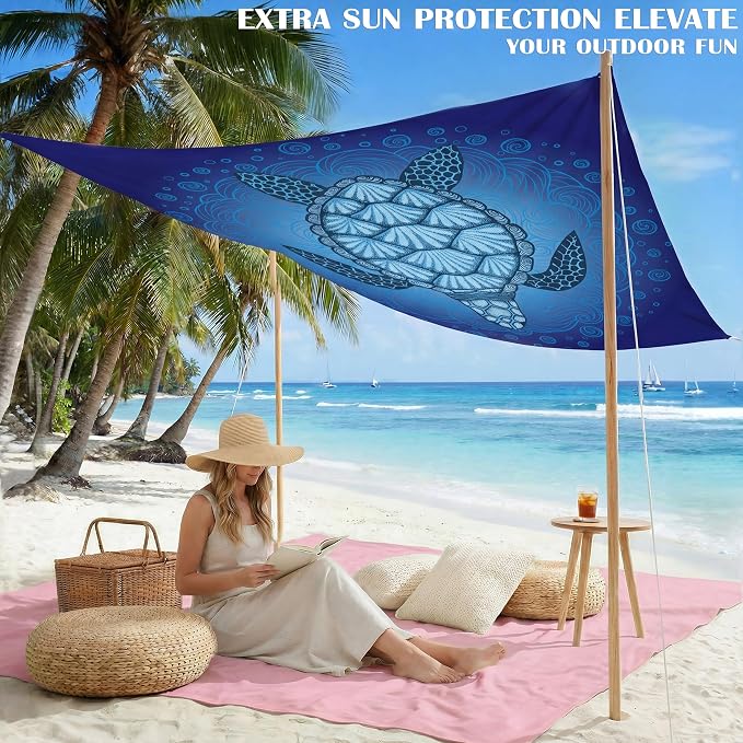 Famstar Beach Blanket Oversized Extra Large 78"X81"/10'X9',Waterproof Sandproof Beach Blanket 2-8 Adults Lightweight Durable for Travel Camping Hiking Picnic