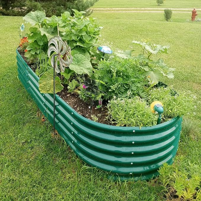 8x3x1.5ft Galvanized Raised Garden Bed, 18" Tall Metal Raised Beds for Gardening, Large Planters Boxes for Outdoor Plants Vegetables, Flowers, Herbs & Tomatoes, Above Ground Garden Beds Kit, Green