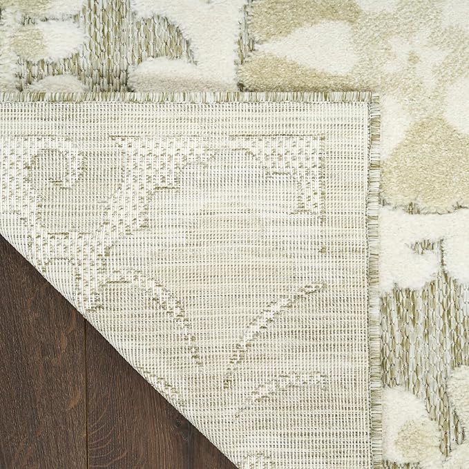 Nourison Home Aloha Ivory Sage 5'3" x 7'5" Area Rug - Easy Clean, Non Shedding, Bed Room, Living Room, Dining Room, Kitchen (5' x 8')
